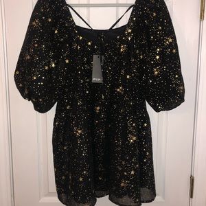 Nasty Gal Starlight Tiered Mini Dress NWT